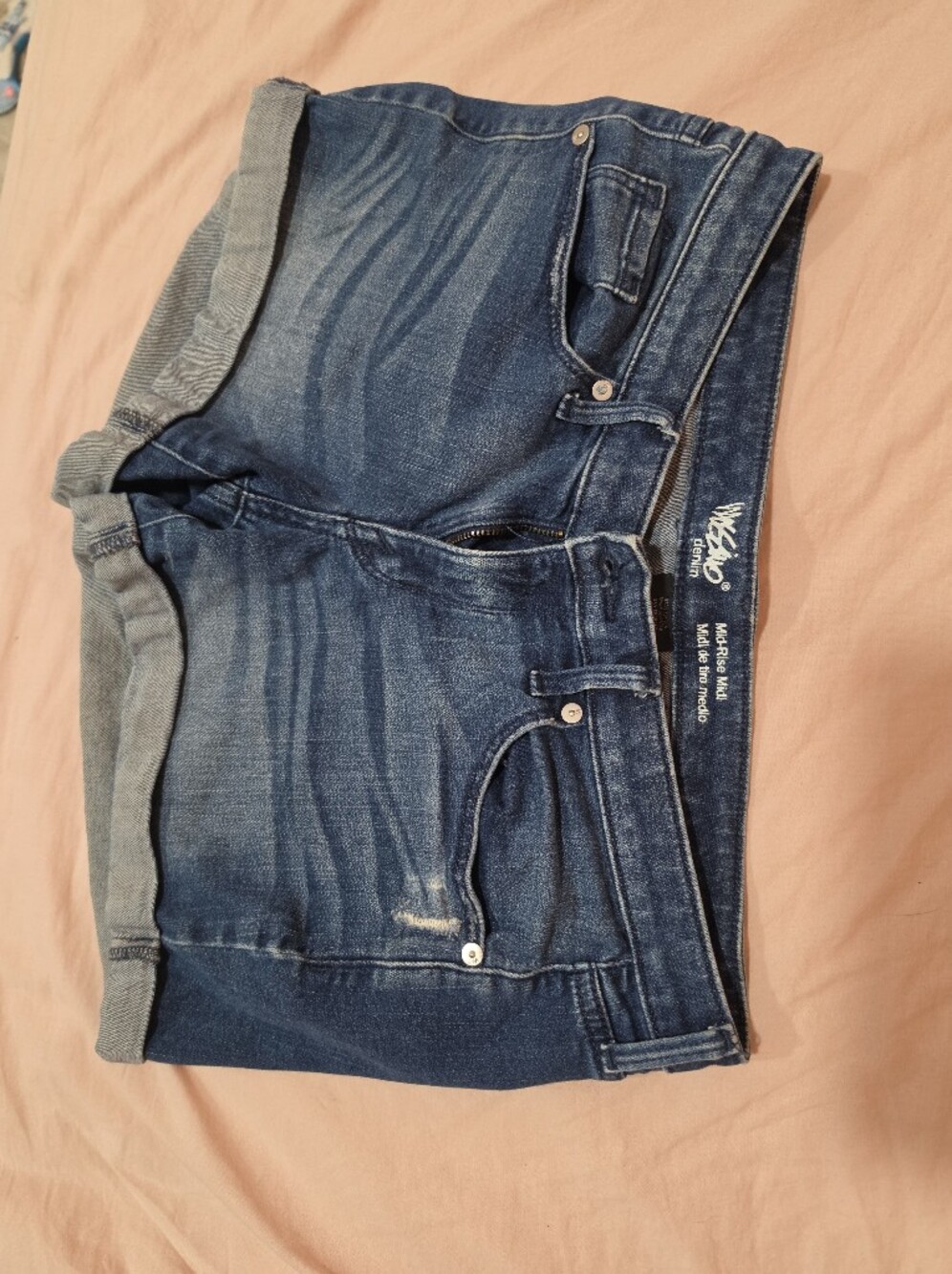 Mossimo Supply Co. Dark Blue Denim Mid Rise Jean Shorts